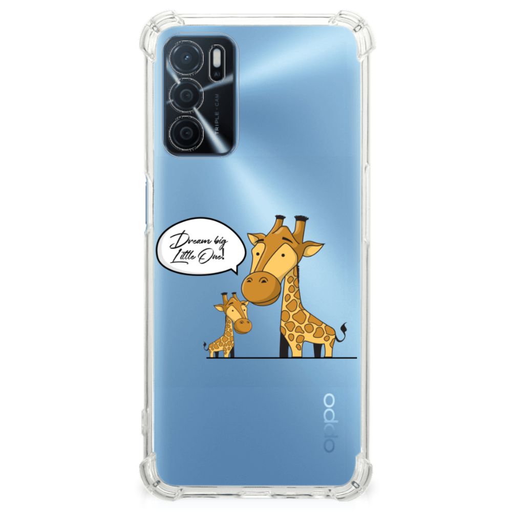 OPPO A16 | A16s | A54s Stevig Bumper Hoesje Giraffe