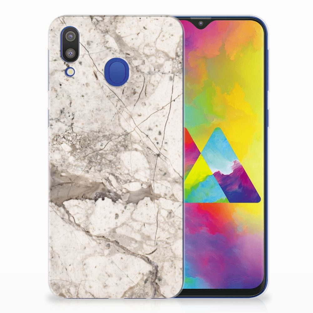 Samsung Galaxy M20 (Power) TPU Siliconen Hoesje Marmer Beige