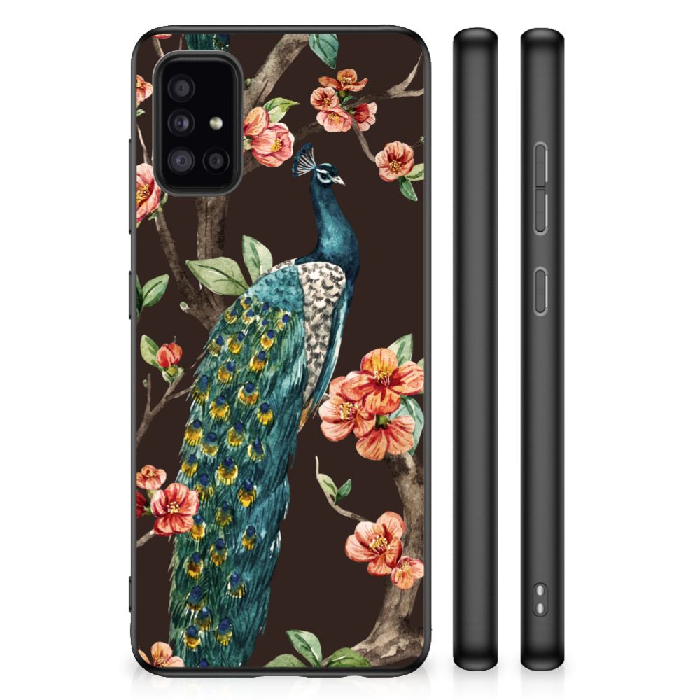 Samsung Galaxy A51 Back Cover Pauw met Bloemen