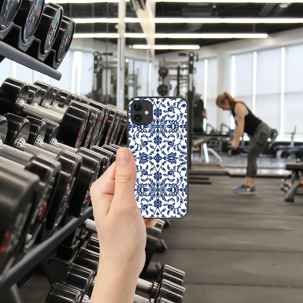 iPhone 11 Bloemen Hoesje Flower Blue B2C Telecom