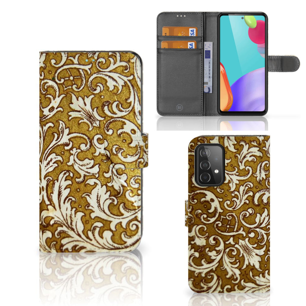 Wallet Case Samsung Galaxy A52 Barok Goud