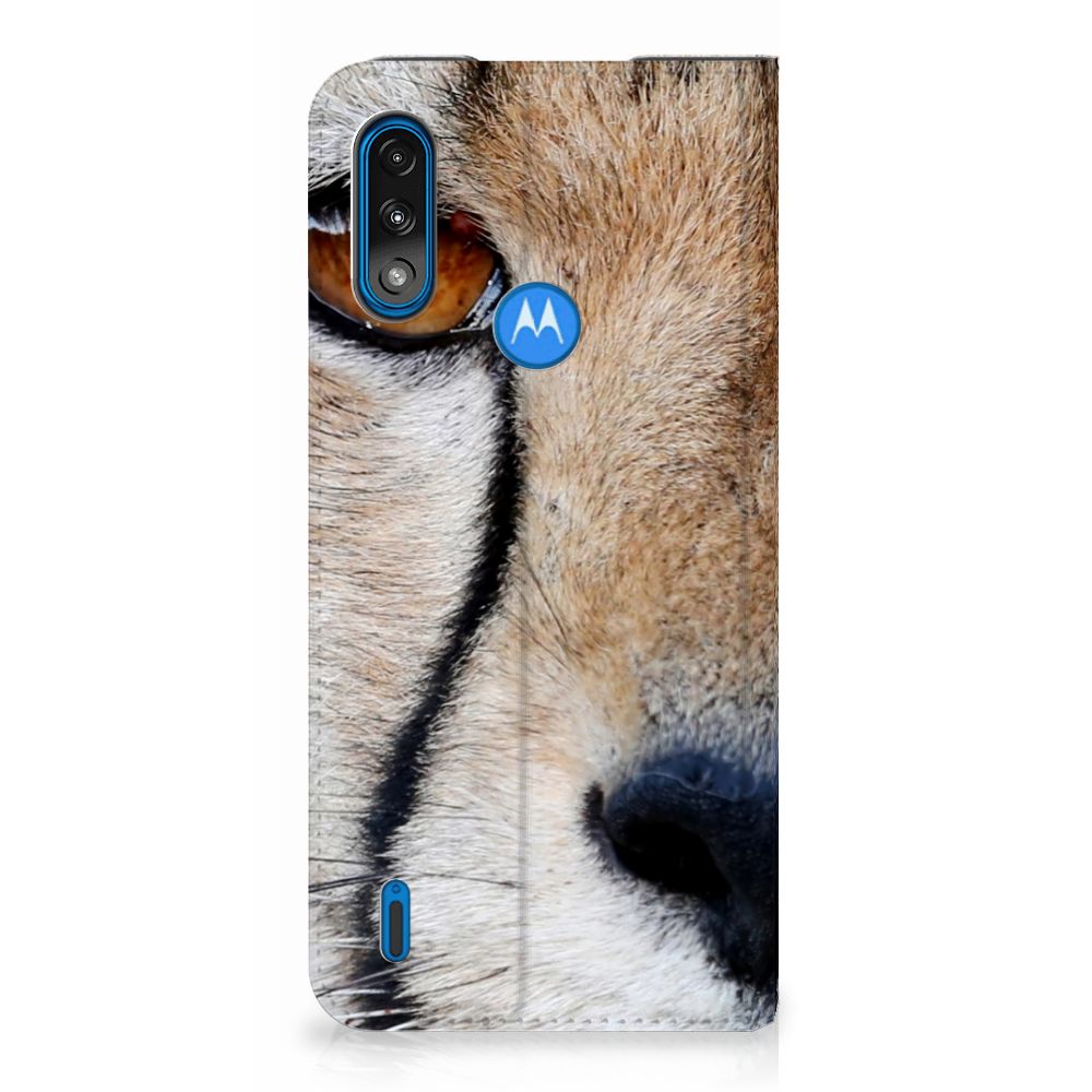 Motorola Moto E7 Power | E7i Power Hoesje maken Cheetah close-up design met jachtluipaard afbeelding.