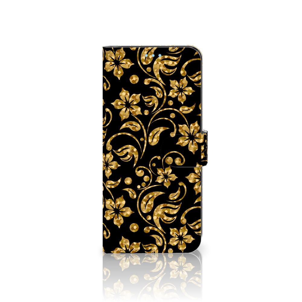 OPPO A74 4G Hoesje Gouden Bloemen