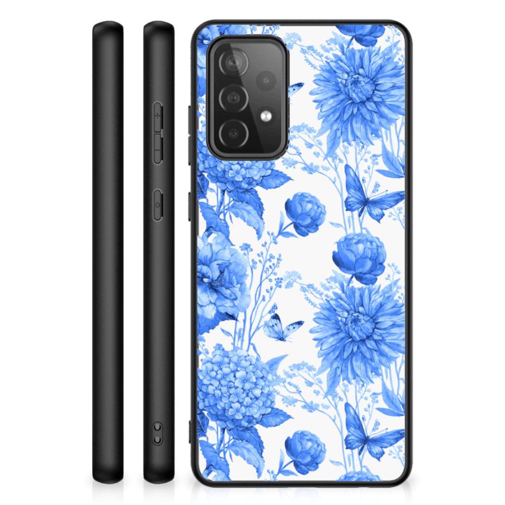 Bloemen Hoesje voor Samsung Galaxy A72 (5G/4G) Flowers Blue