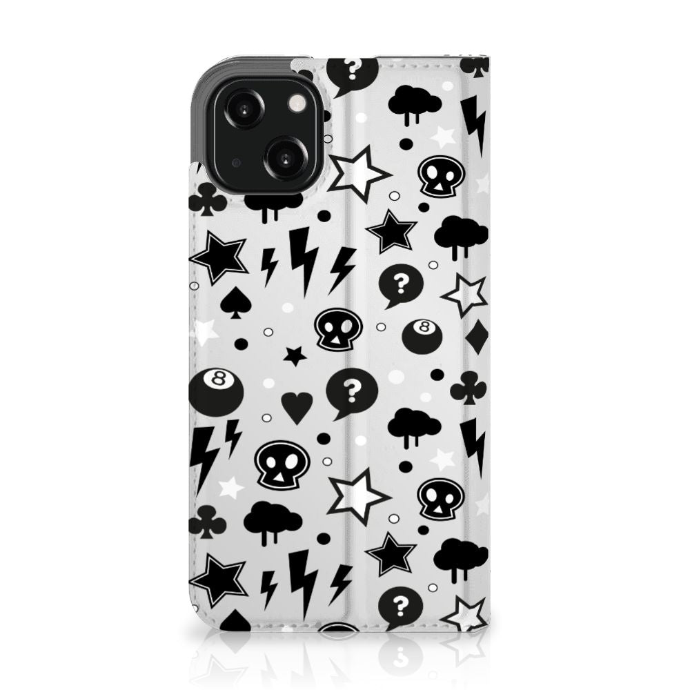 Mobiel BookCase iPhone 13 Silver Punk