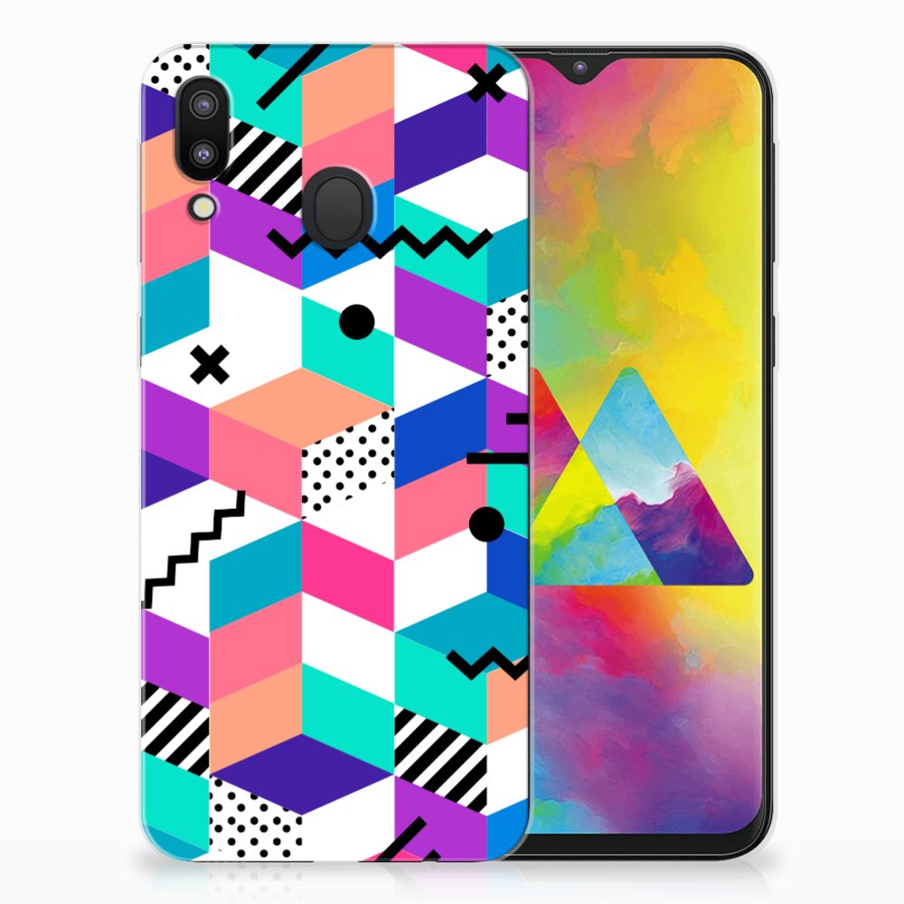 Samsung Galaxy M20 (Power) TPU Hoesje Blokken Kleurrijk