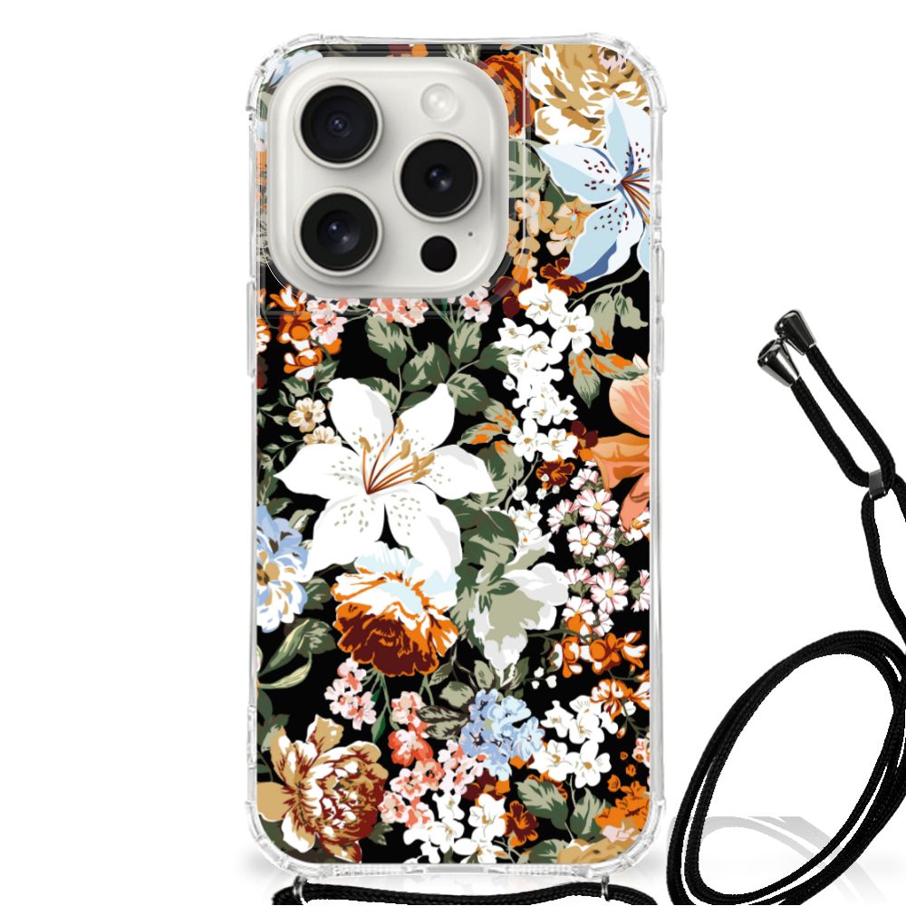 Case voor iPhone 15 Pro Dark Flowers