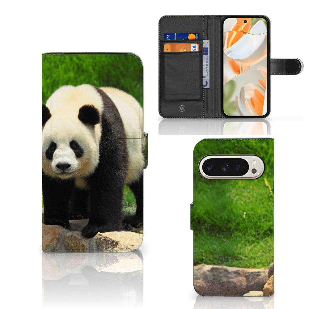Google Pixel 9 | 9 Pro Telefoonhoesje met Pasjes Panda
