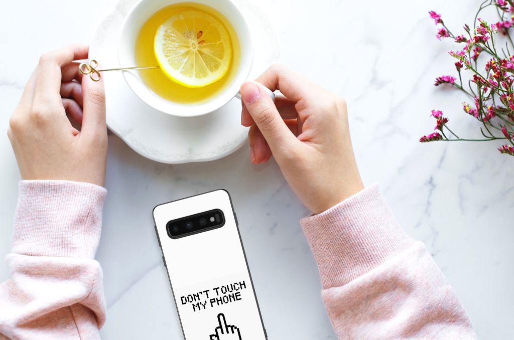 Samsung Galaxy S10 TPU Hoesje Finger Don't Touch My Phone B2C Telecom
