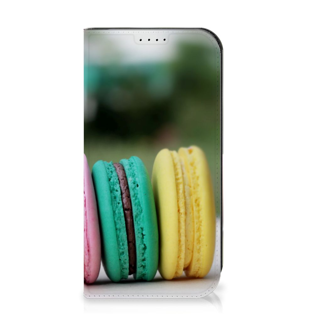 iPhone 15 Pro Flip Style Cover Macarons met kleurrijke macarons in pastelkleuren