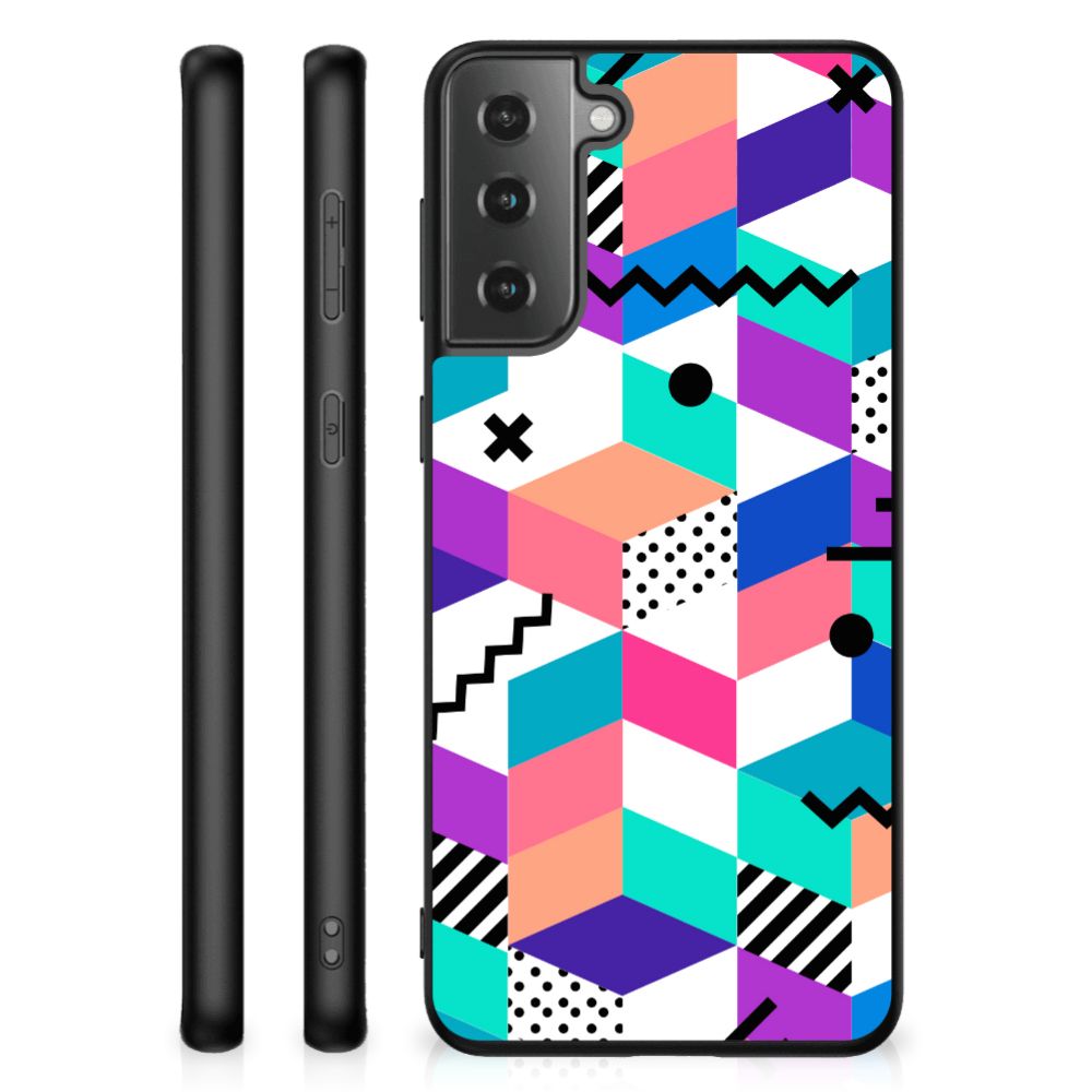 Samsung Galaxy S21 Plus Backcover Blokken Kleurrijk B2C Telecom