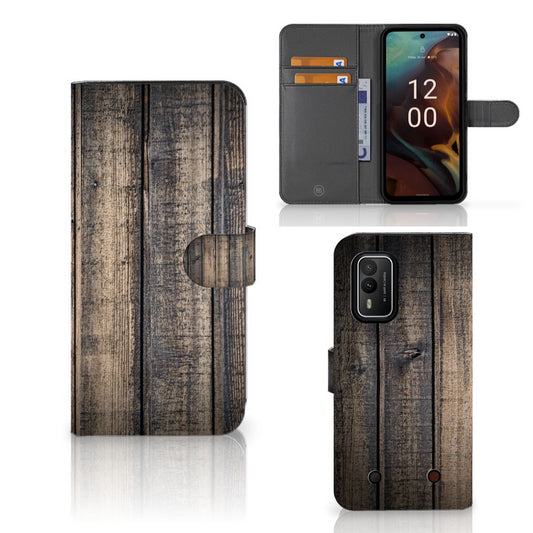 Nokia XR21 Book Style Case Steigerhout