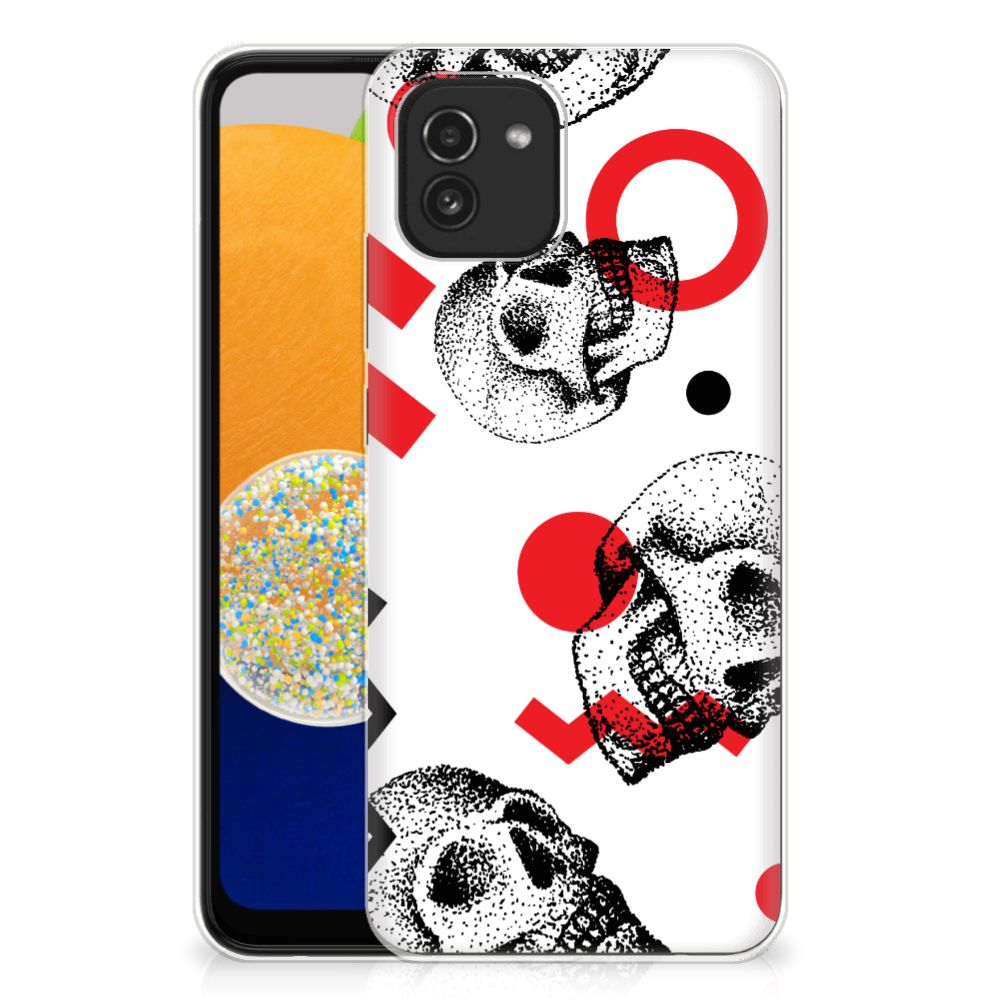 Silicone Back Case Samsung Galaxy A03 Skull Red B2C Telecom
