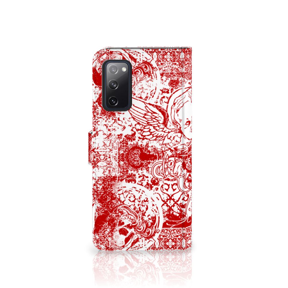 Telefoonhoesje met Naam Samsung Galaxy S20 FE Angel Skull Rood