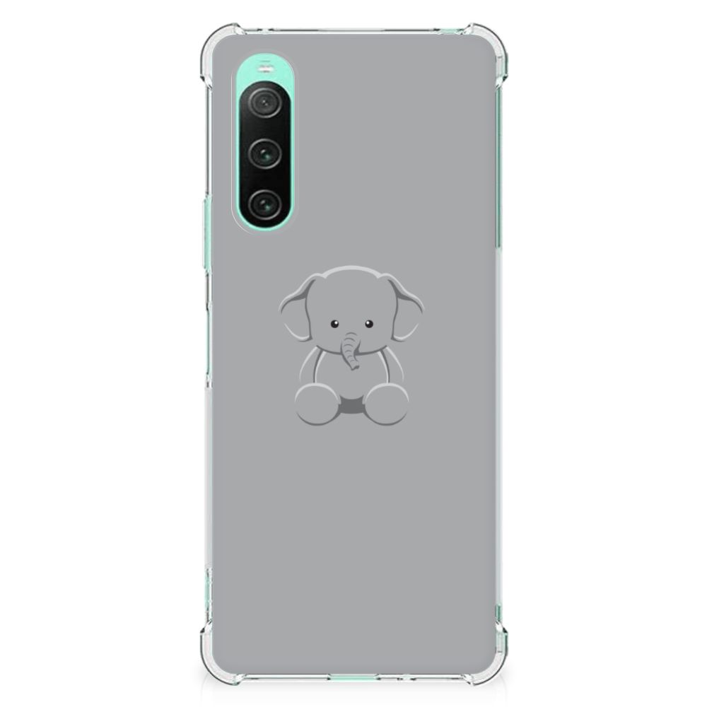 Sony Xperia 10 V Stevig Bumper Hoesje Grijs Baby Olifant