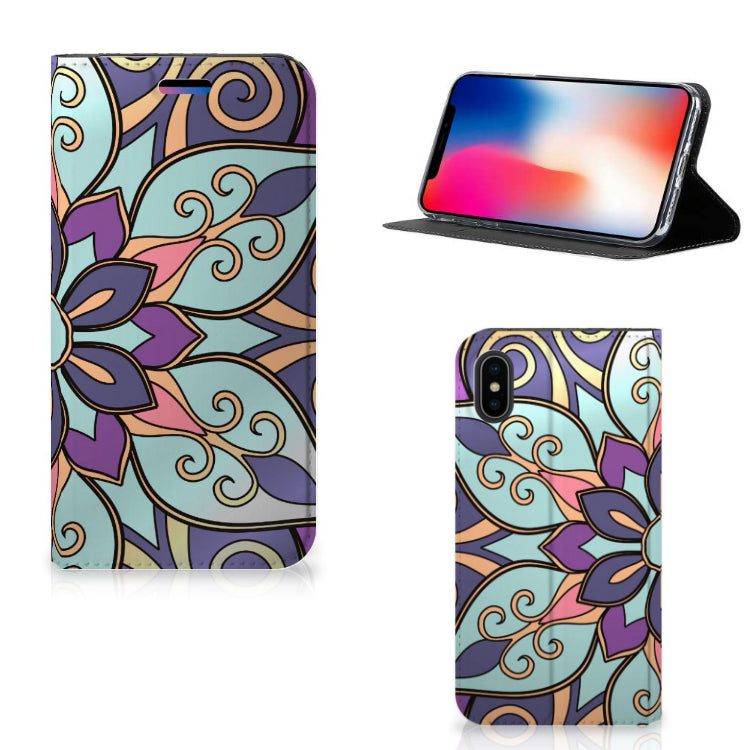 Apple iPhone X | Xs Smart Cover Purple Flower