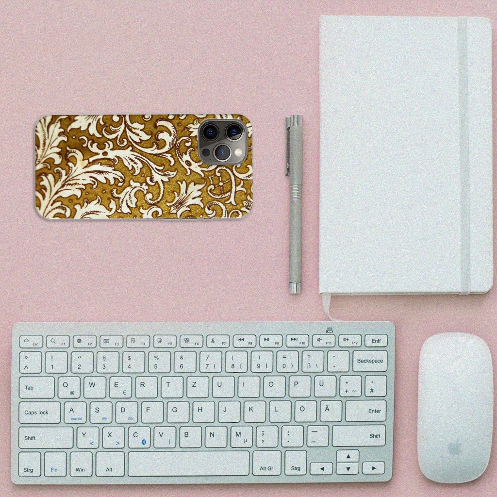Siliconen Hoesje iPhone 12 Pro Max Barok Goud B2C Telecom