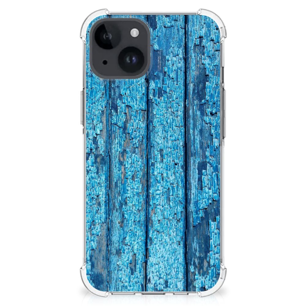 iPhone 15 Stevig Telefoonhoesje Wood Blue