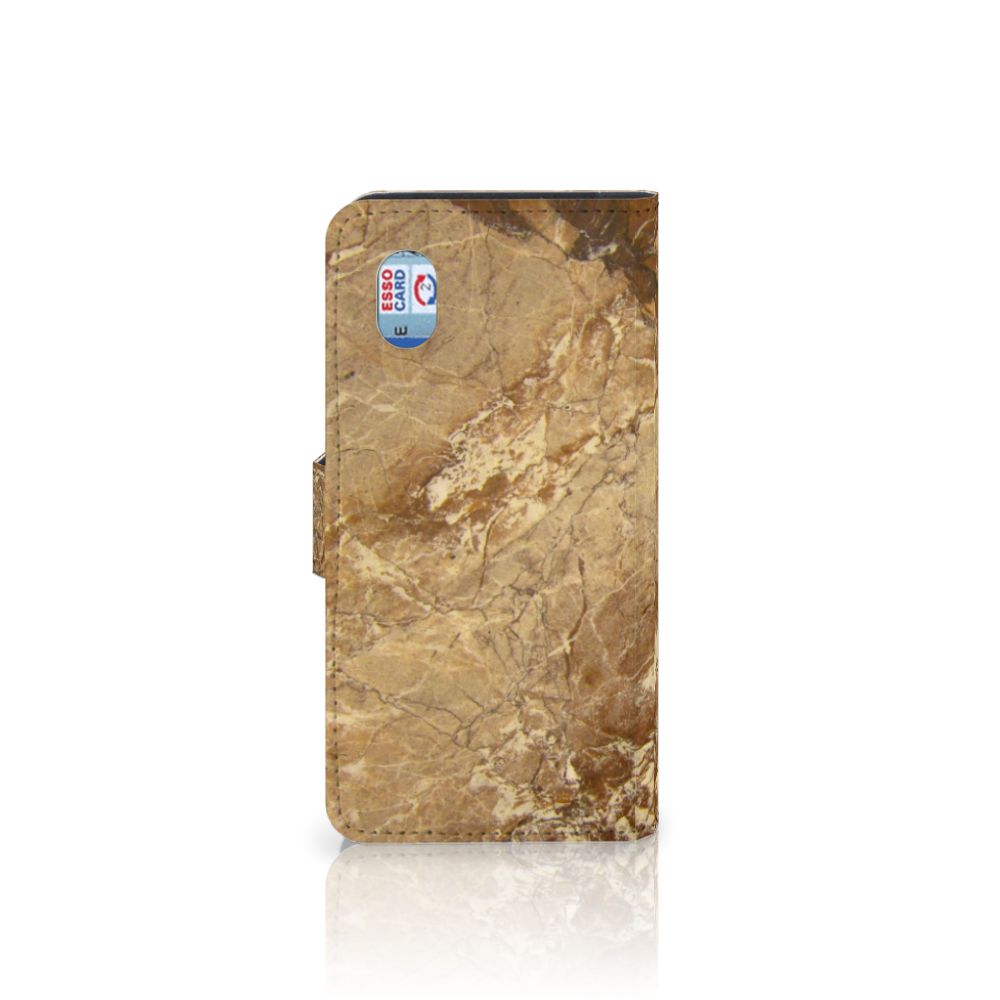 Alcatel 1B (2020) Bookcase Marmer Creme in luxe marmerlook met pasjeshouder