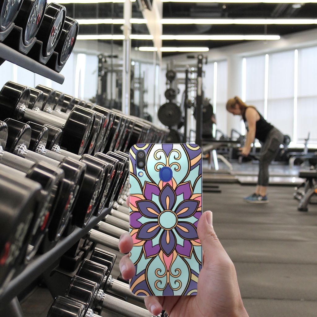 Samsung Galaxy M20 (Power) TPU Case Purple Flower