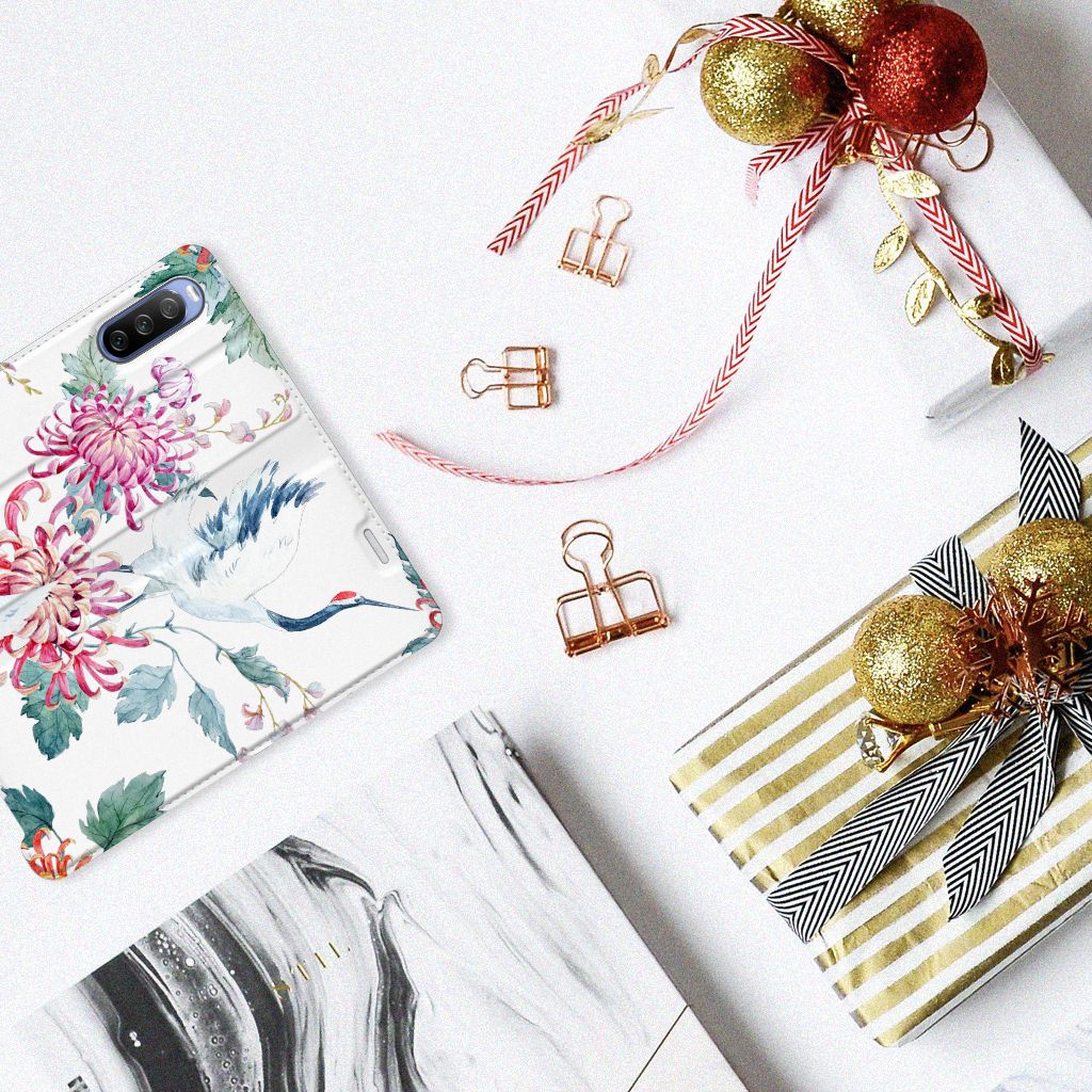 Sony Xperia 10 III Hoesje maken Bird Flowers - B2C Telecom