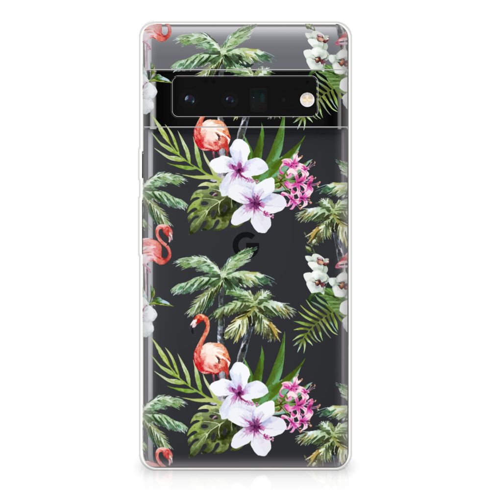 Google Pixel 6 Pro TPU Hoesje Flamingo Palms