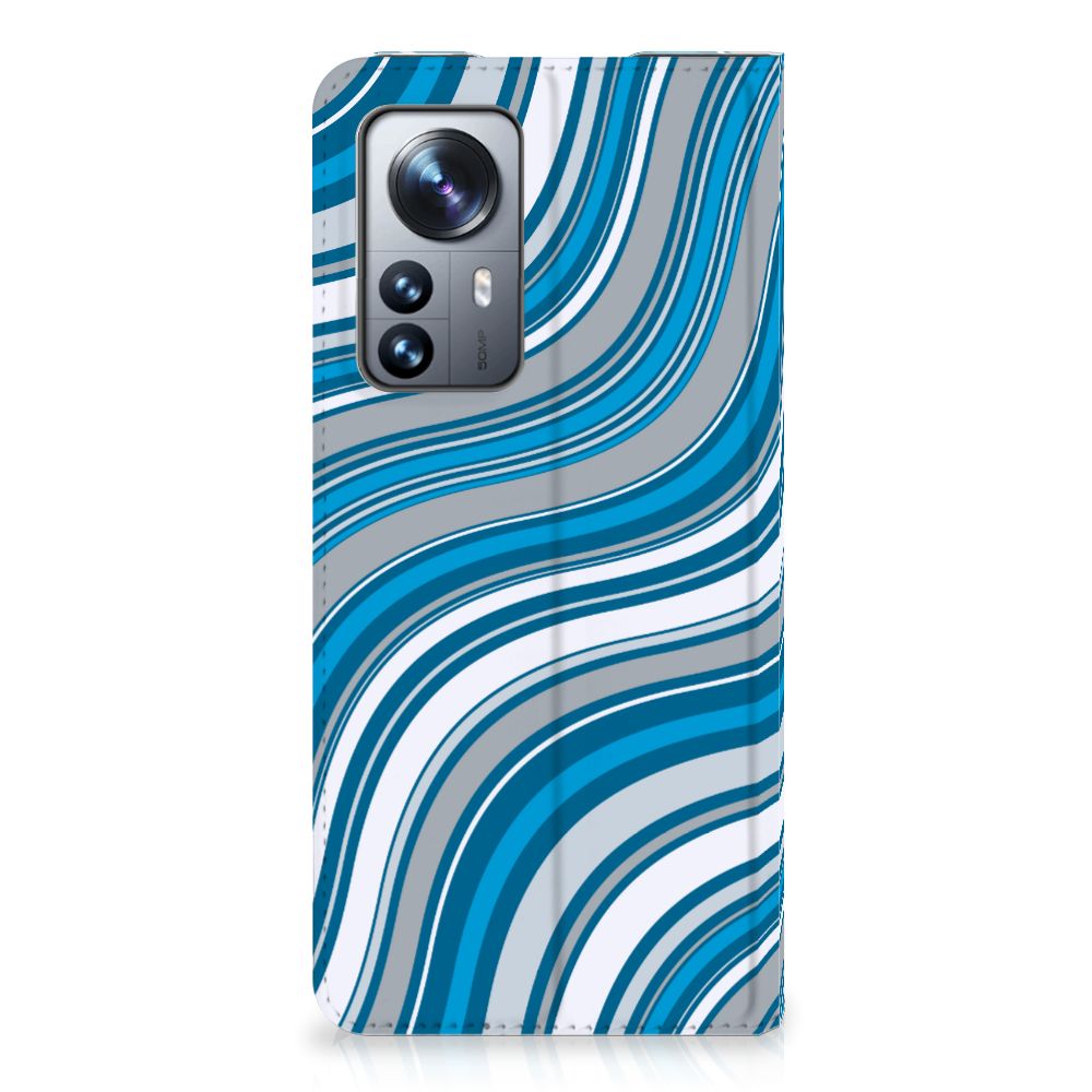 Xiaomi 12 Pro Hoesje met Magneet Waves Blue - B2C Telecom