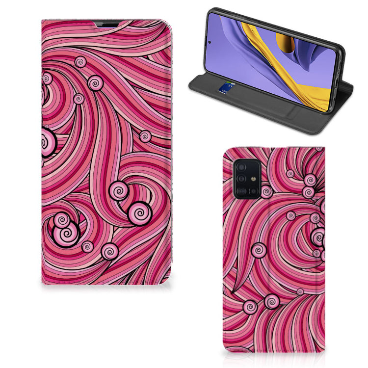 Samsung Galaxy A51 Bookcase Swirl Pink