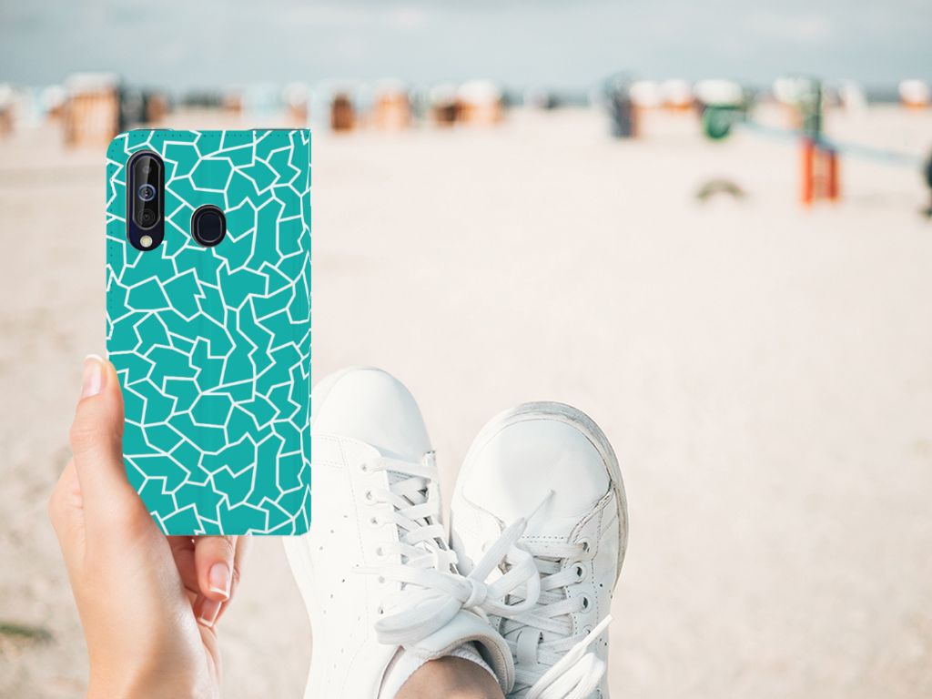 Samsung Galaxy A60 Bookcase Cracks Blue