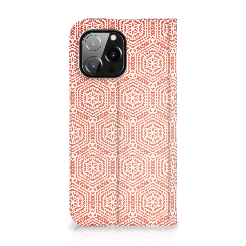 iPhone 14 Pro Max Hoesje met Magneet Pattern Orange