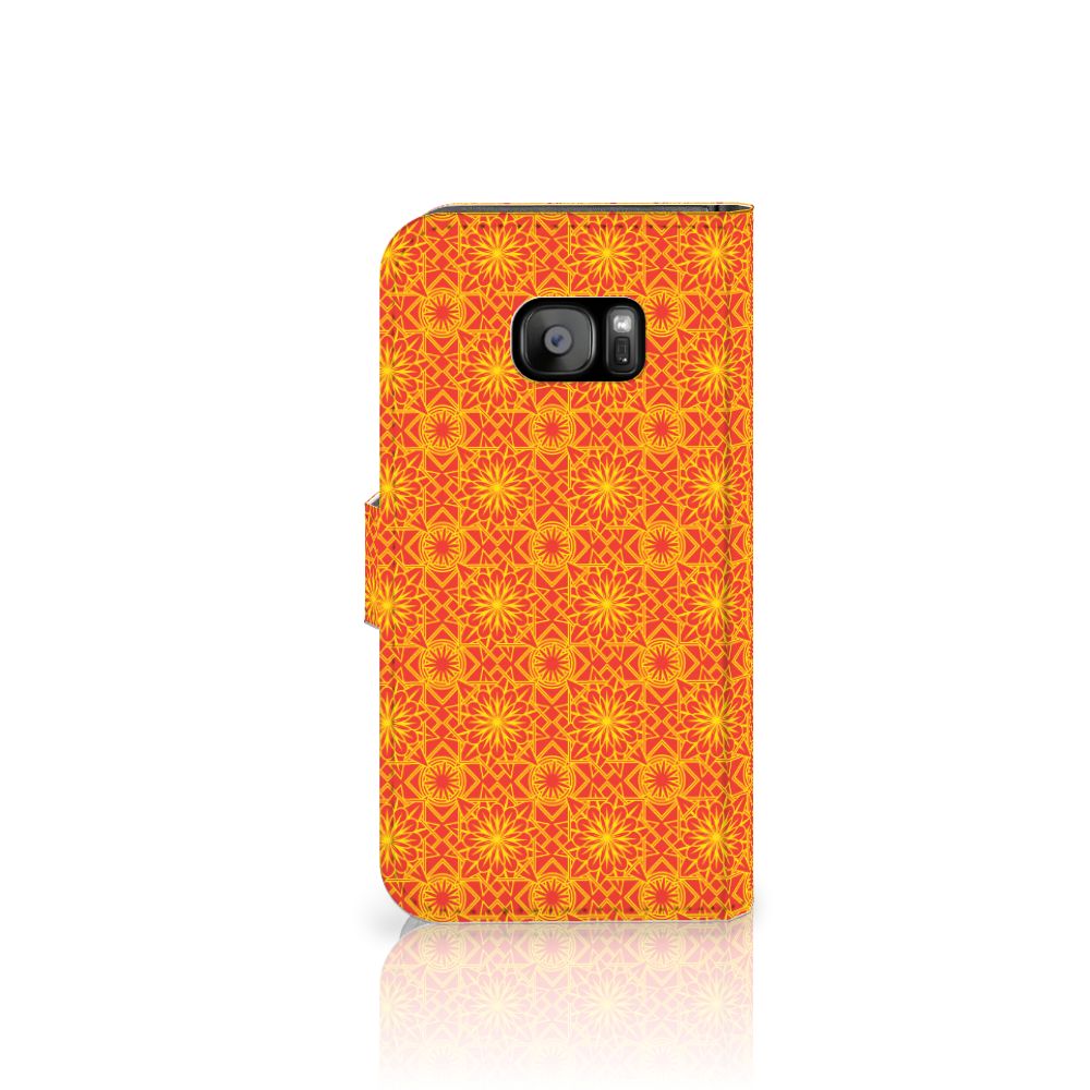 Samsung Galaxy S7 Edge Telefoon Hoesje Batik Oranje