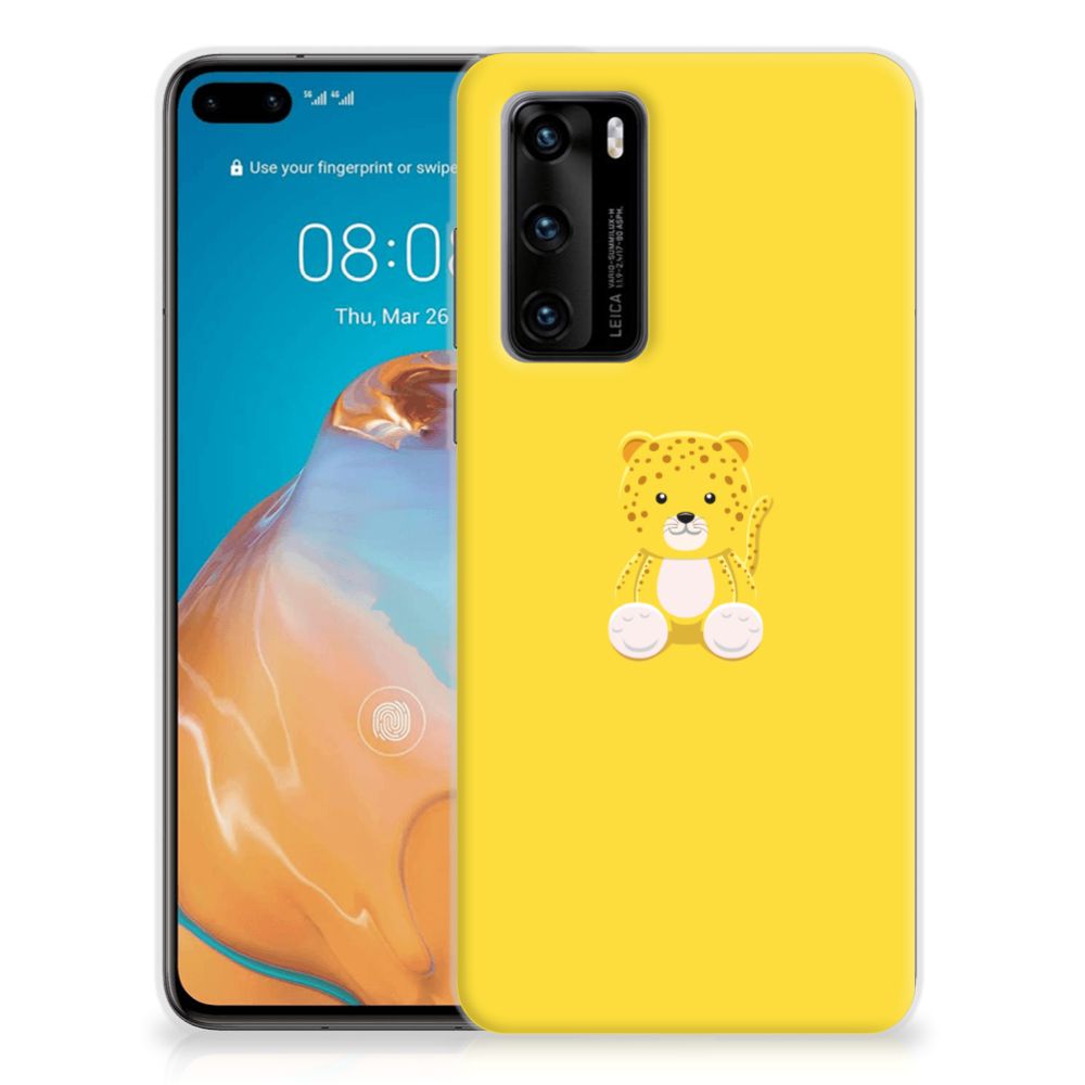 Huawei P40 Telefoonhoesje met Naam Baby Leopard B2C Telecom