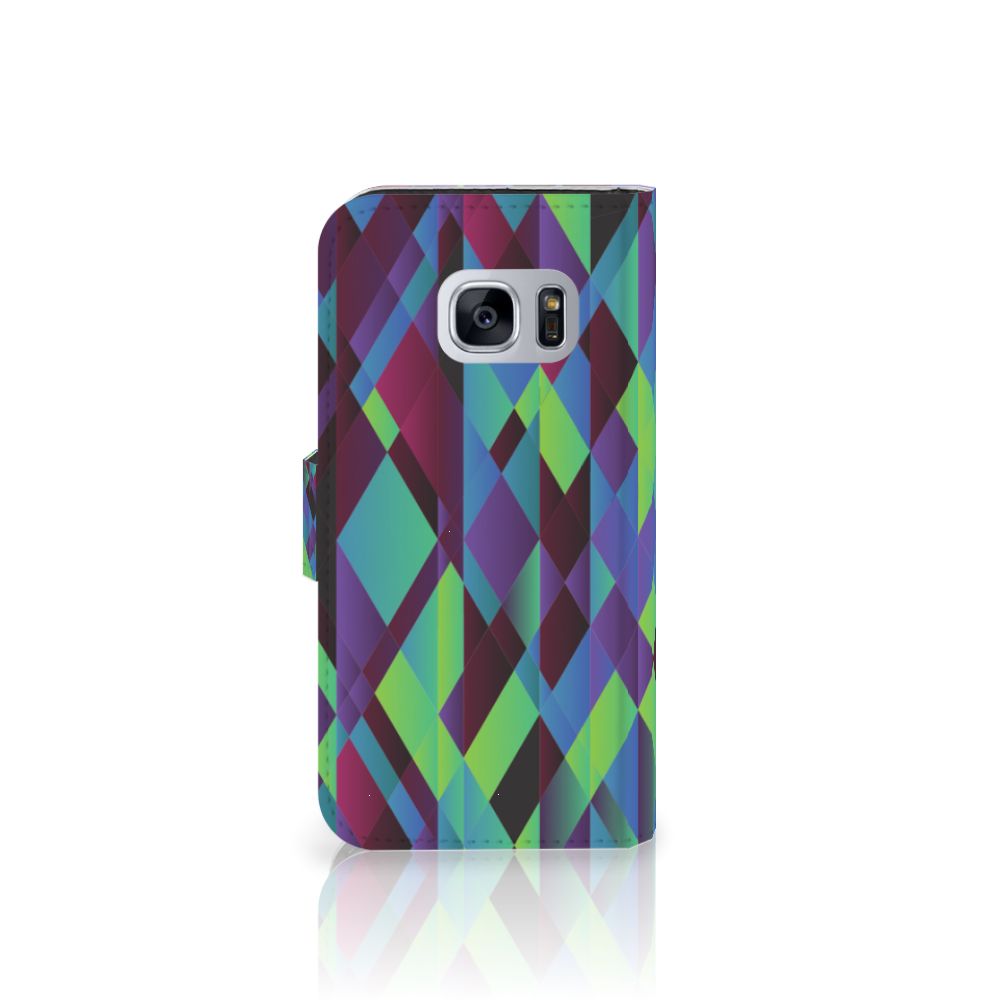 Samsung Galaxy S7 Book Case Abstract Green Blue