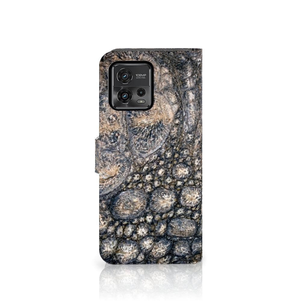 Motorola Moto G72 Telefoonhoesje met Pasjes Krokodillenprint