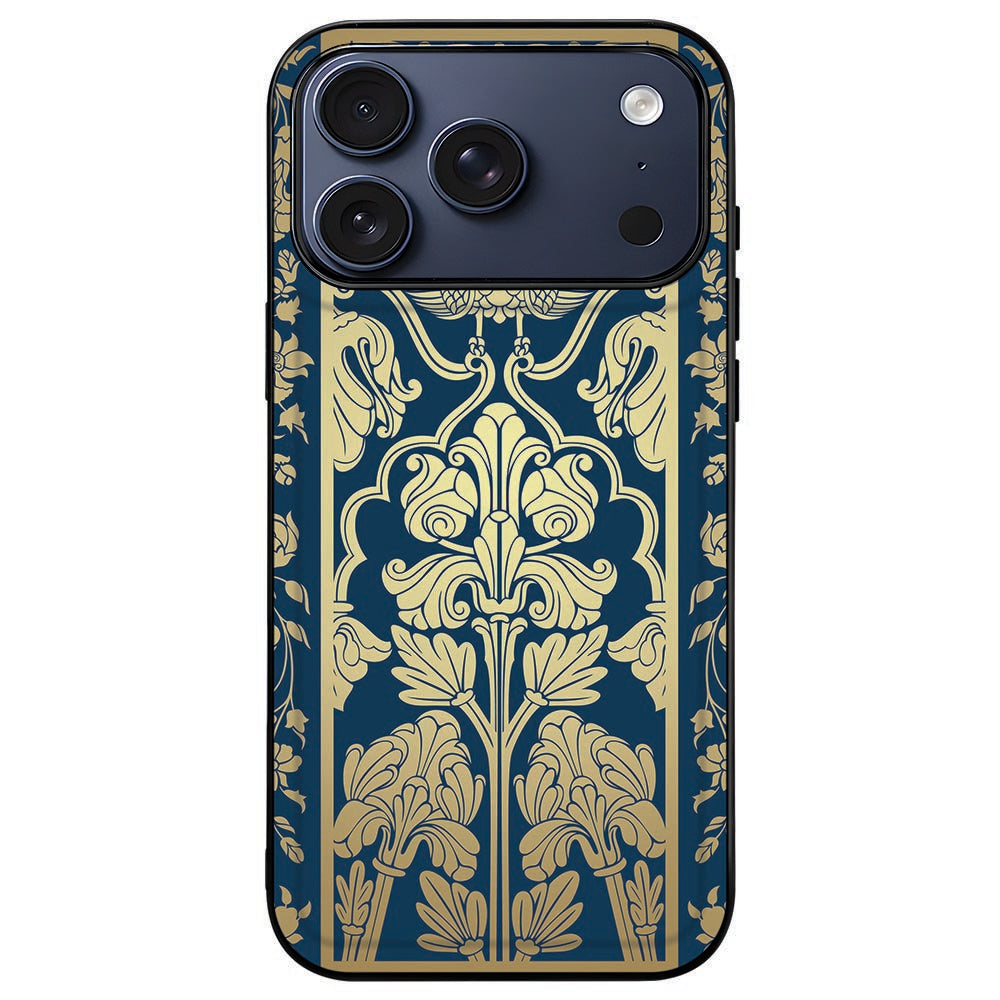 iPhone 18 Pro in het Beige Flowers hoesje, gezien vanaf de achterkant met camera-eiland