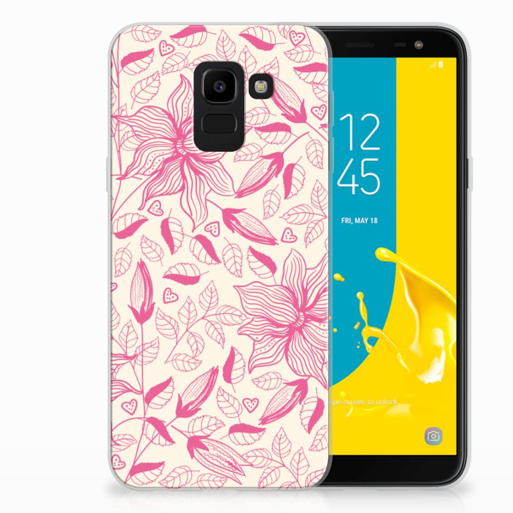 Samsung Galaxy J6 2018 TPU Case Pink Flowers