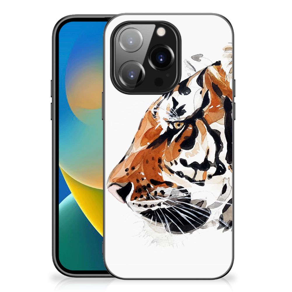 Kleurrijke Telefoonhoesje iPhone 14 Pro Watercolor Tiger B2C Telecom