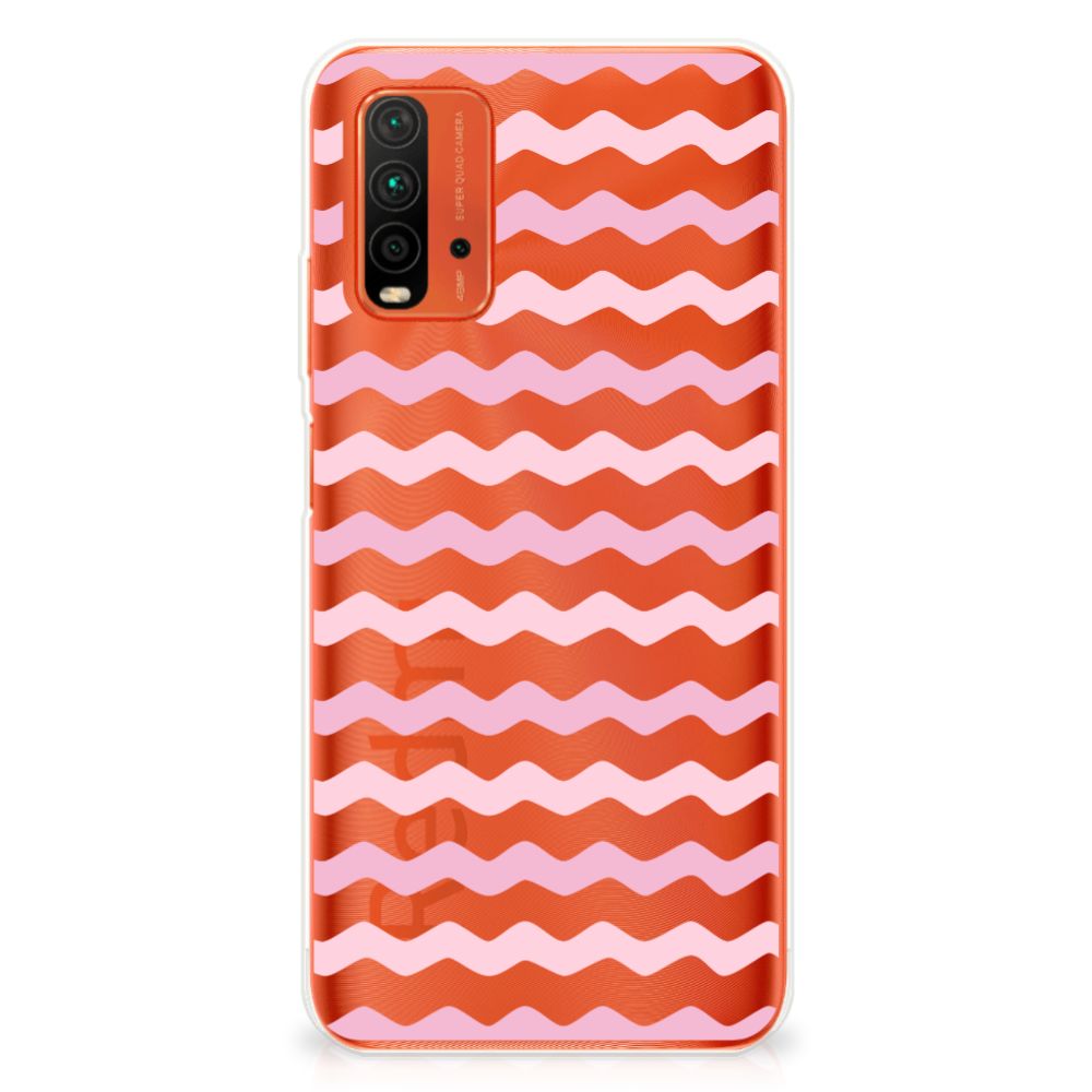 Xiaomi Poco M3 TPU bumper Waves Roze