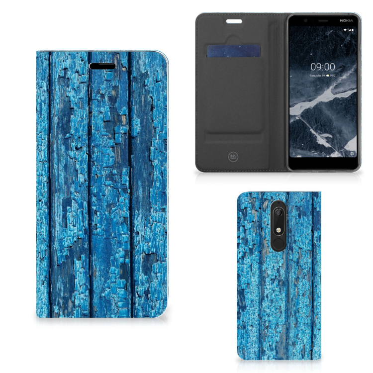 Nokia 5.1 (2018) Book Wallet Case Wood Blue