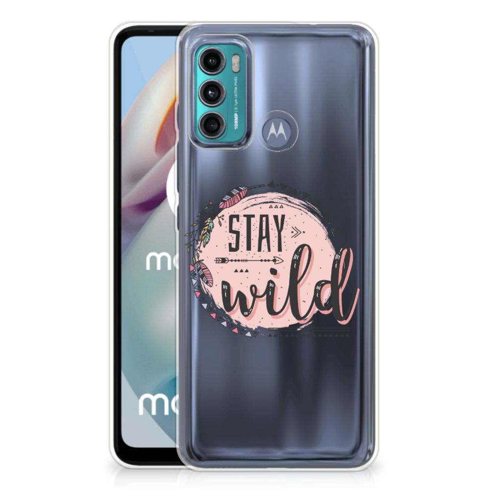 Motorola Moto G60 Telefoonhoesje met Naam Boho Stay Wild B2C Telecom