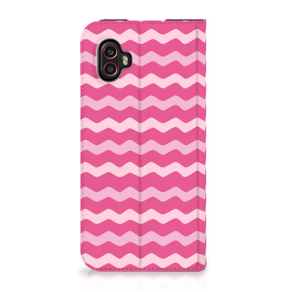 Samsung Galaxy Xcover 6 Pro Hoesje met Magneet Waves Pink - B2C Telecom