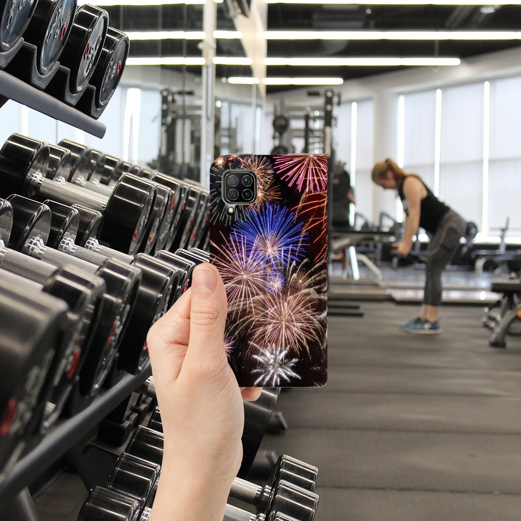 Huawei P40 Lite Hippe Standcase Vuurwerk - B2C Telecom