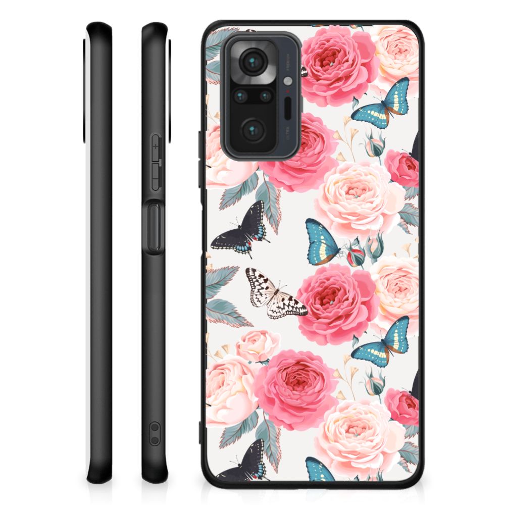 Xiaomi Redmi Note 10 Pro Bloemen Hoesje Butterfly Roses B2C Telecom