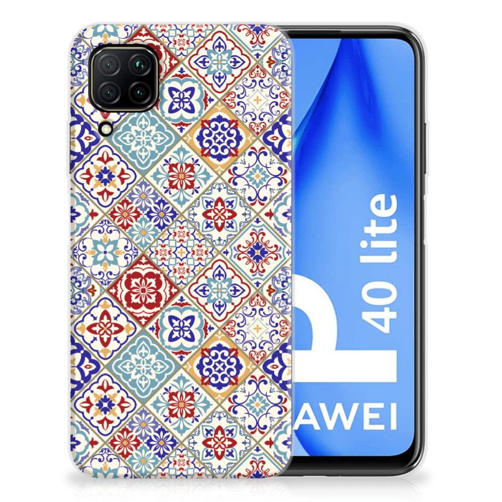 Huawei P40 Lite TPU Siliconen Hoesje Tiles Color