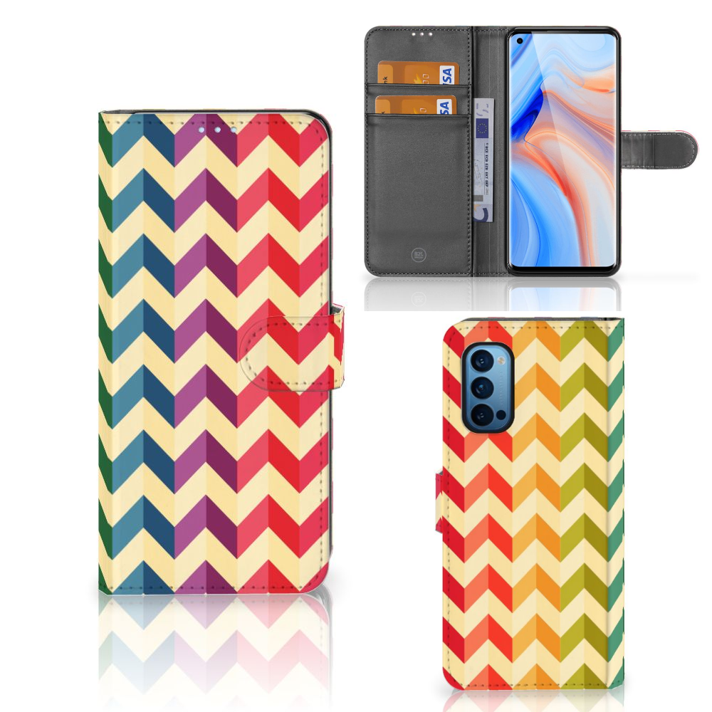 OPPO Reno 4 Pro 5G Telefoon Hoesje Zigzag Multi Color