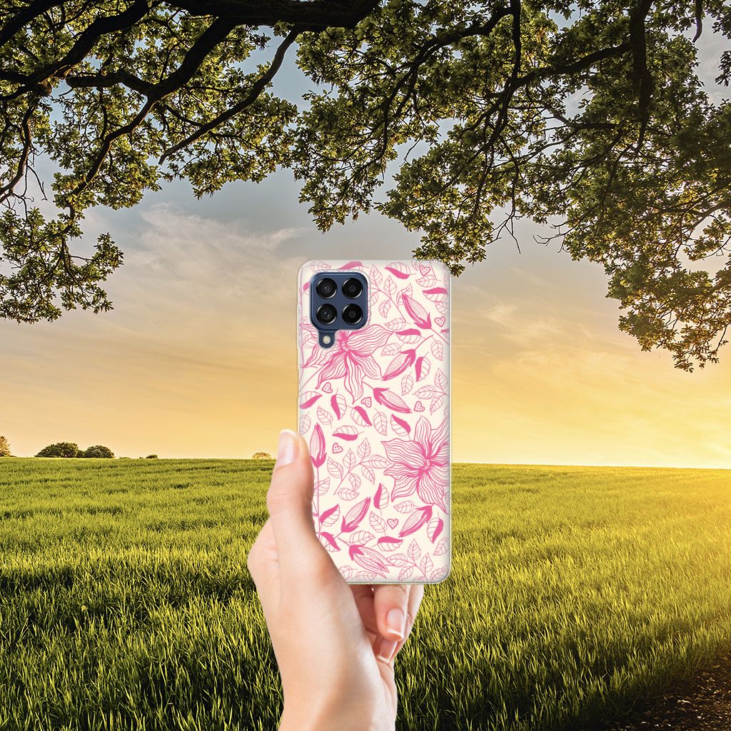 Samsung Galaxy M53 TPU Case Pink Flowers B2C Telecom