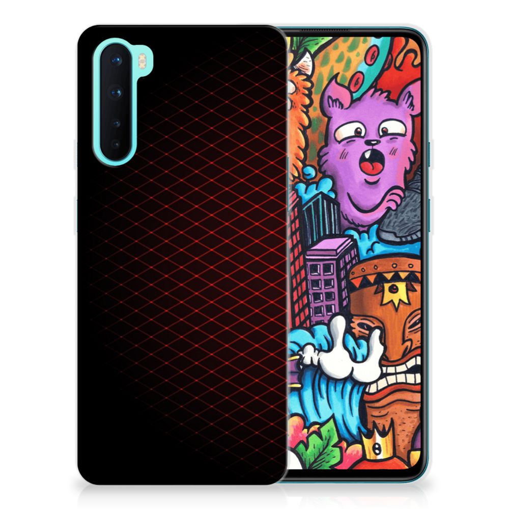 OnePlus Nord TPU bumper Geruit Rood