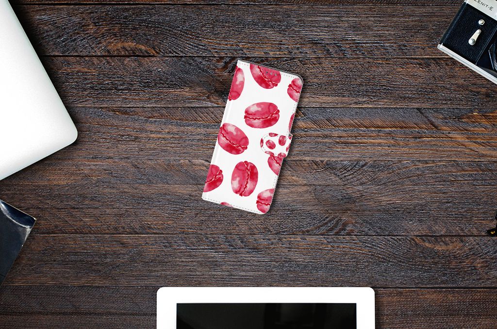 Motorola Moto G9 Plus Book Cover Pink Macarons