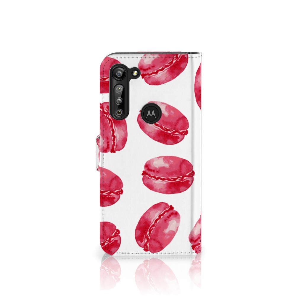 Motorola G8 Power Book Cover Pink Macarons