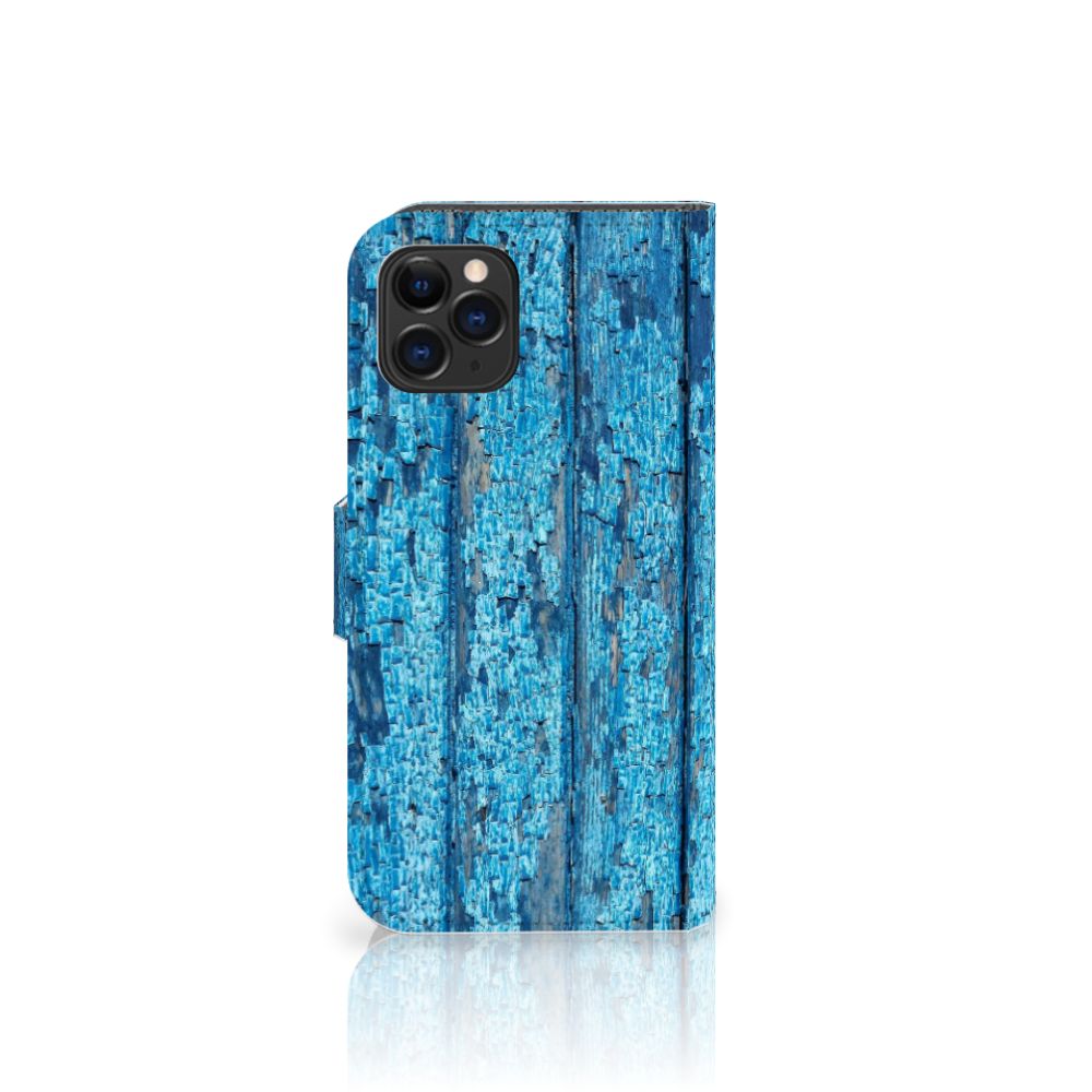 Apple iPhone 11 Pro Book Style Case Wood Blue